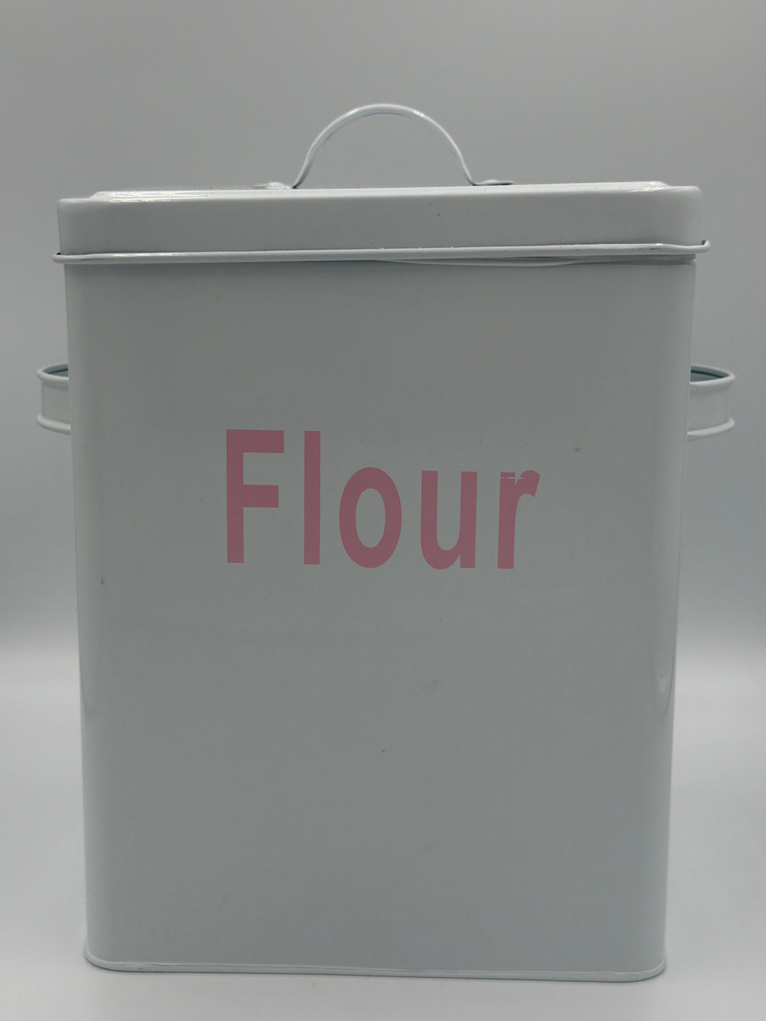 White Metal Farmhouse-Style Flour Canister