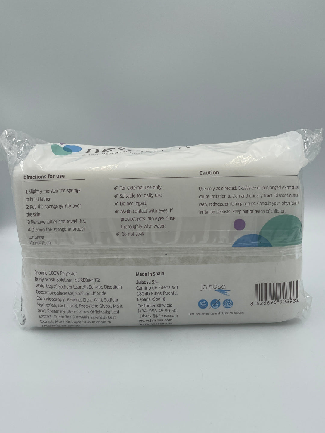 Neosanit-Rinse Free Bath Sponges, 10 sponges