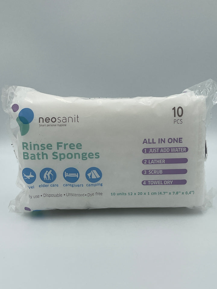 Neosanit-Rinse Free Bath Sponges, 10 sponges