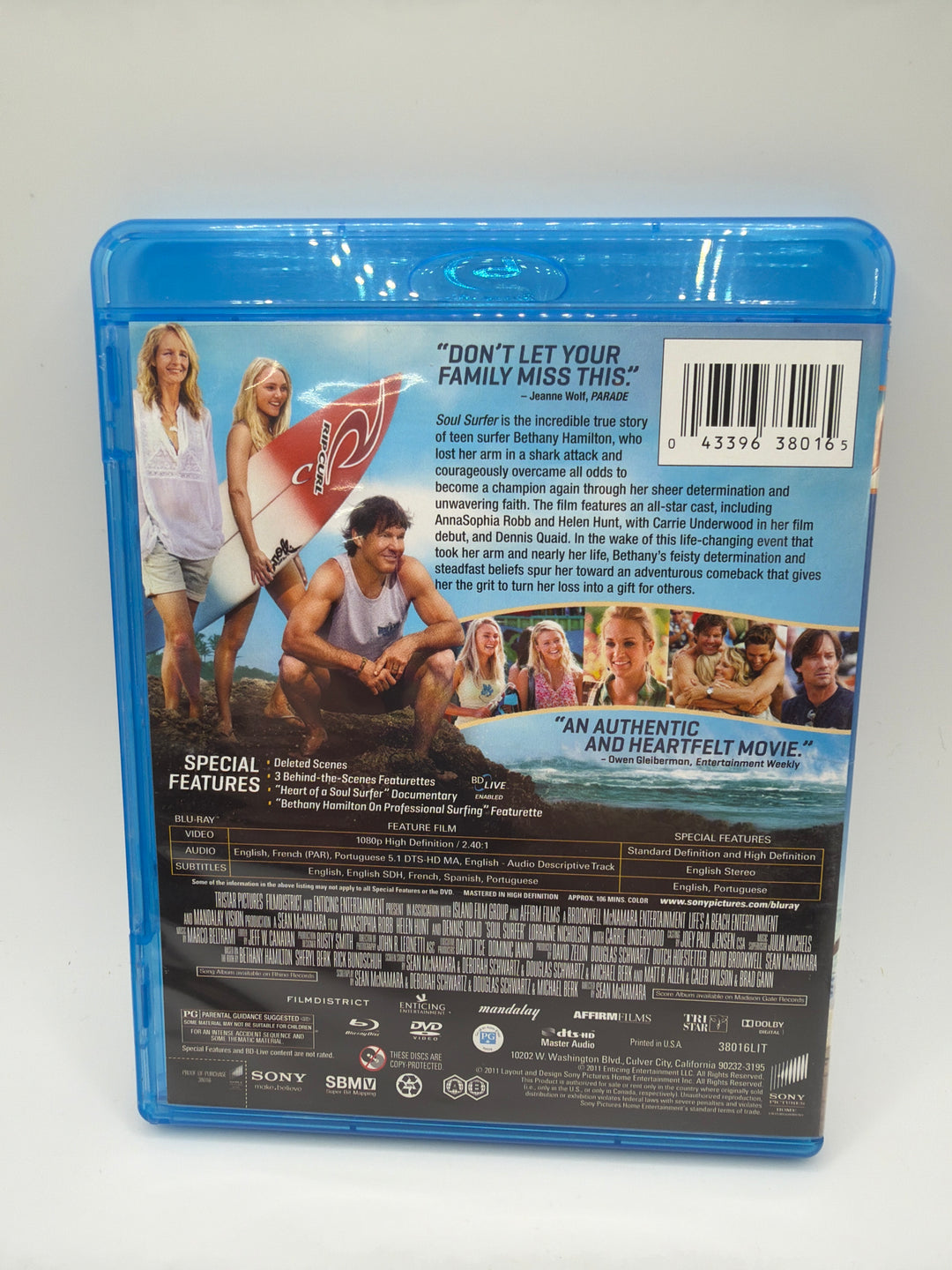 Blu-Ray DVD - Soul Surfer