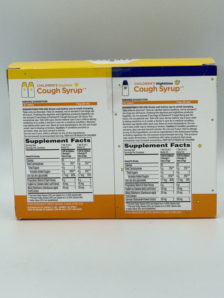 Zarbee’s Children’s Cough Daytime/ Nighttime, Two 4 oz Daytime + One 4 oz Nighttime