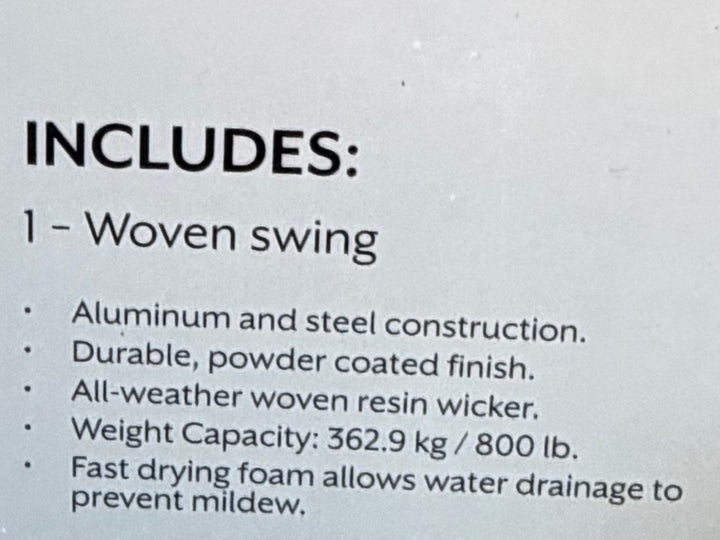 Agio Woven Patio Swing - Menlo