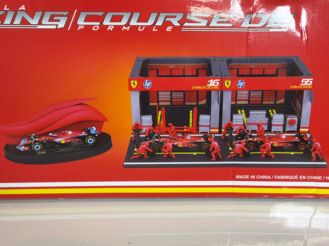 Bburago 1/43 Scale Formula Racing SF 24 Ferrari Pit Stop Crew