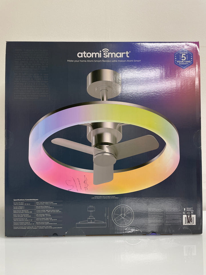 Atomi Smart 25” Ceiling Light and Fan