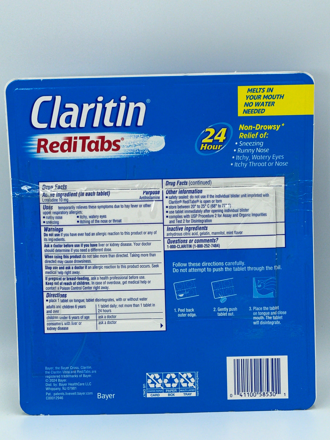 Claritin RediTabs 10mg 24 Hour Non-Drowsy, 70 Disintegrating Tablets