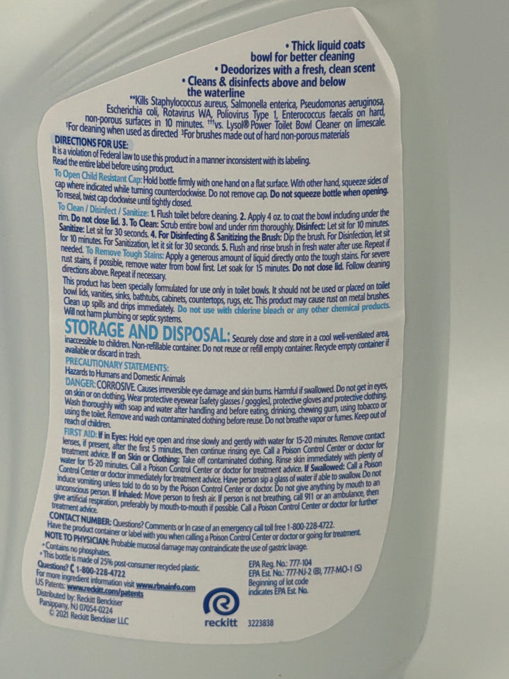 Lysol Advanced Power Clinging Gel Toilet Bowl Cleaner 32oz