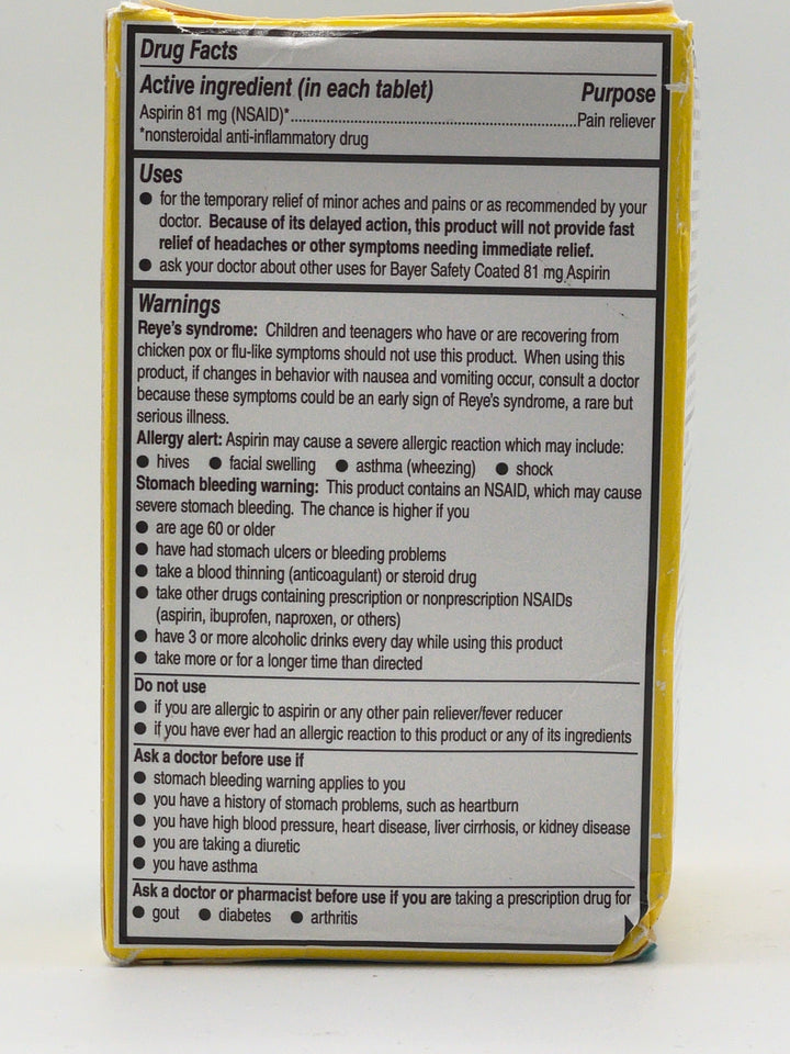 Bayer Aspirin Regimen Low Dose 81mg., 365 Enteric Tablets