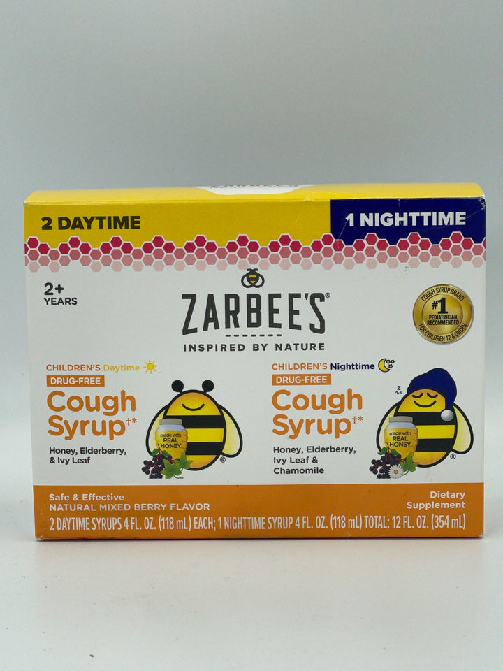 Zarbee’s Children’s Cough Daytime/ Nighttime, Two 4 oz Daytime + One 4 oz Nighttime