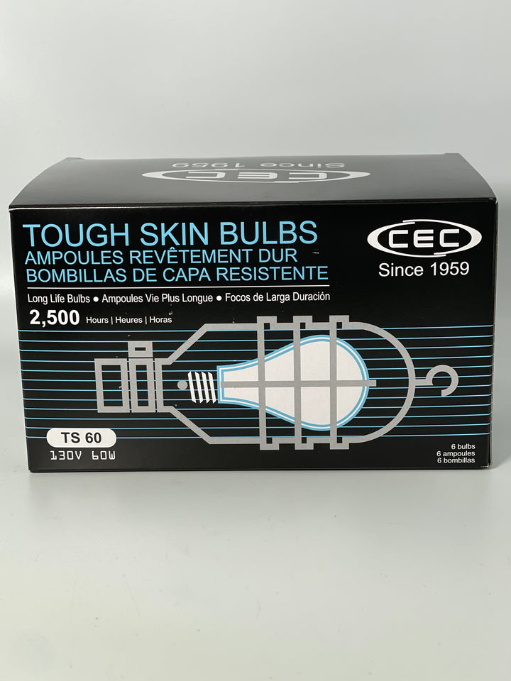 CEC Tough Skin Bulbs, 130V  60W - 6 pack