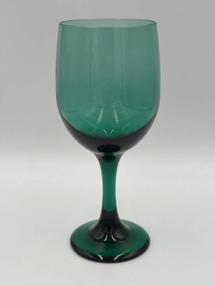 Vintage Libbey Juniper Green Wine Glasses- Set of 12