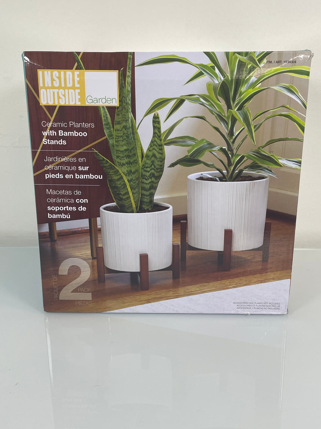 Ceramic Planters with Bamboo Stands
