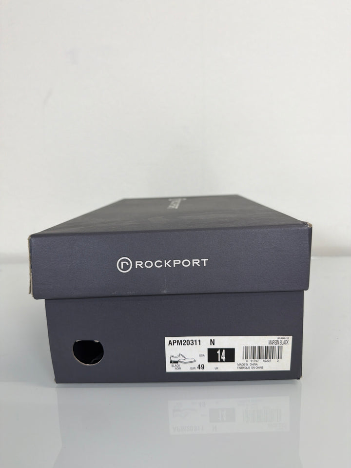 Rockport Margin Black Leather Oxford Dress Shoes: Size 14