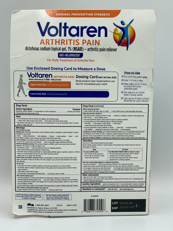 Voltaren Arthritis Pain Gel, 12.34 oz