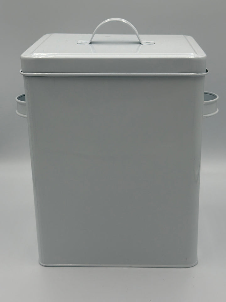 White Metal Farmhouse-Style Flour Canister