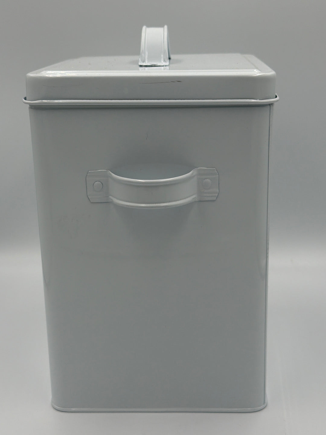 White Metal Farmhouse-Style Flour Canister