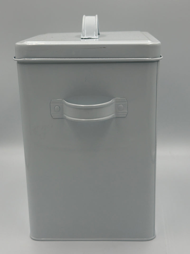 White Metal Farmhouse-Style Flour Canister