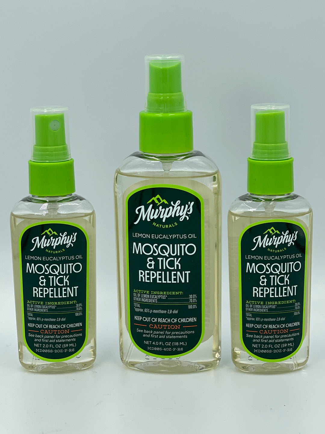 Murphy’s Naturals Mosquito & Tick Repellent with Lemon Eucalyptus Oil, 3pack - 1 x 4oz spray, 2 x 2oz spray