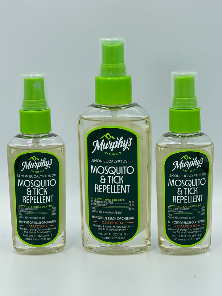 Murphy’s Naturals Mosquito & Tick Repellent with Lemon Eucalyptus Oil, 3pack - 1 x 4oz spray, 2 x 2oz spray
