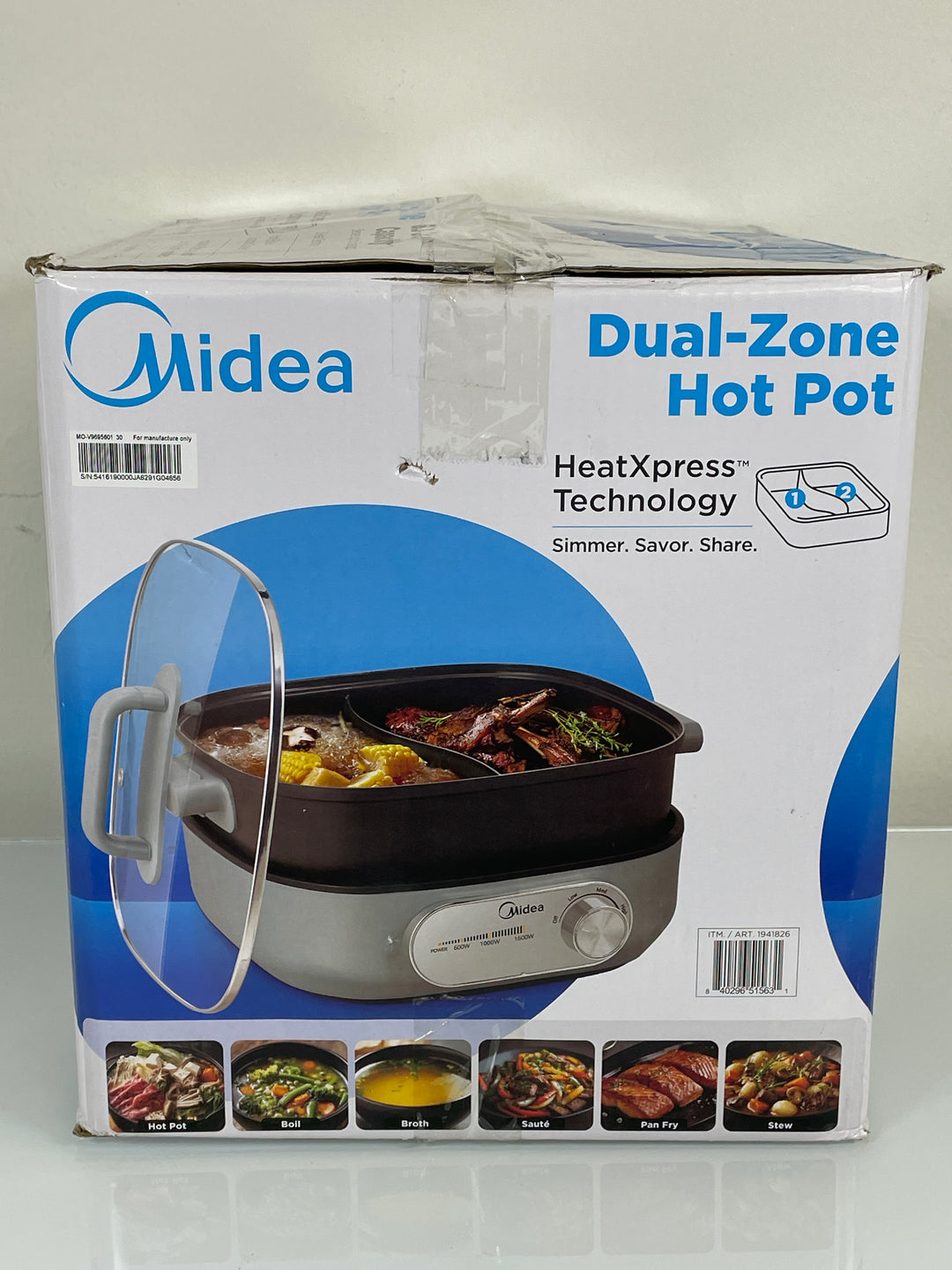 Midea- 6.3 QT. Dual-Zone Hot Pot