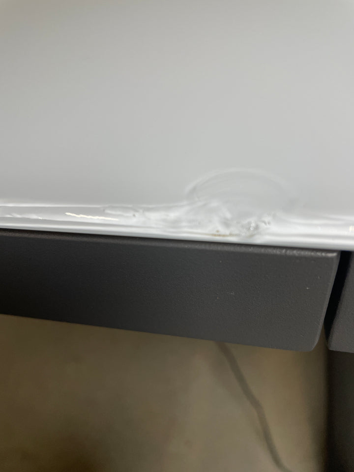 Tresanti Aurora 47” Adjustable Height Desk with LED Lighting (chip on edge of glass top)