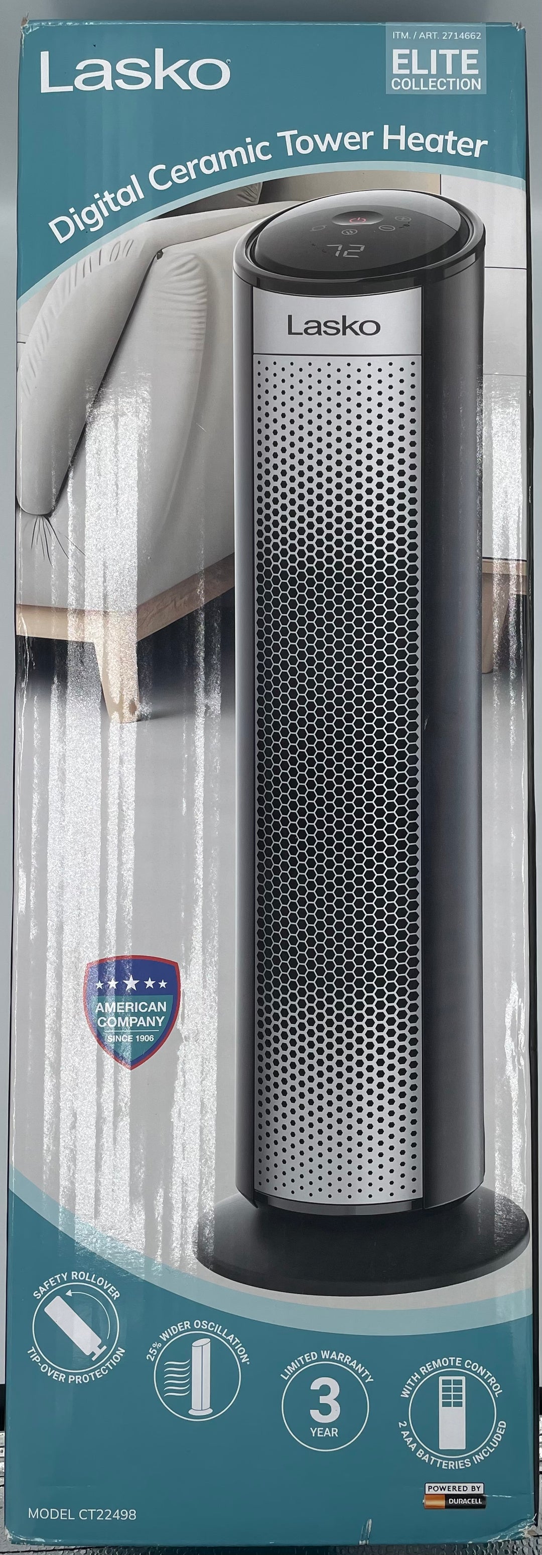 Lasko 22' Digital Ceramic Tower Heater