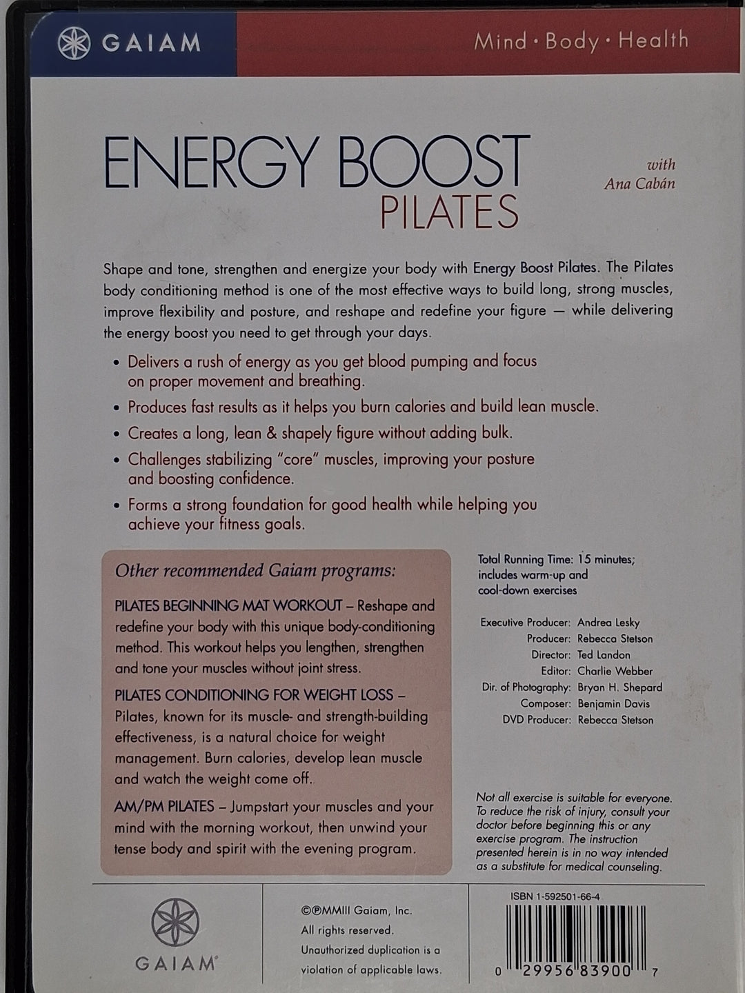 DVD - Energy Boost Pilates