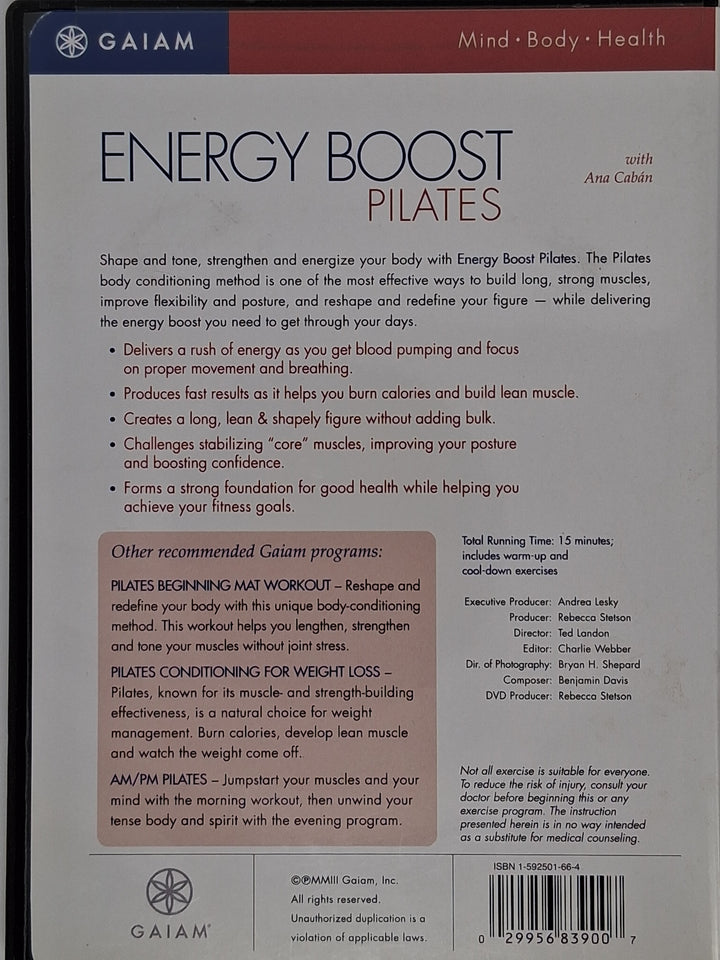 DVD - Energy Boost Pilates
