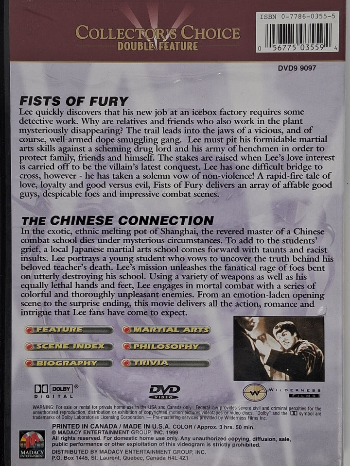 DVD - Bruce Lee - Fists of Fury and The Chinese Connection