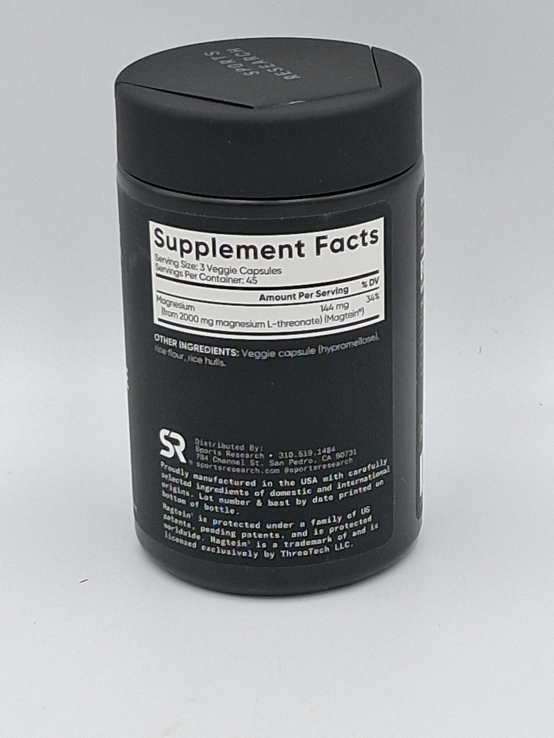 Sports Research Magtein Magnesium L-Threonate, 2000 mg, 135 Veggie Capsules