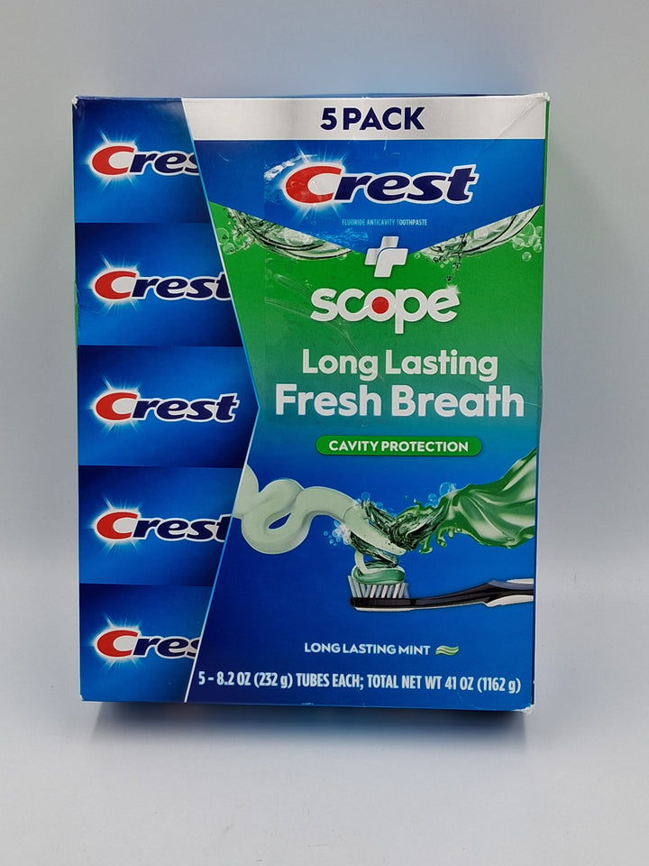 Crest + Scope Cavity Protection Toothpaste, 8.2 oz, 5-pack