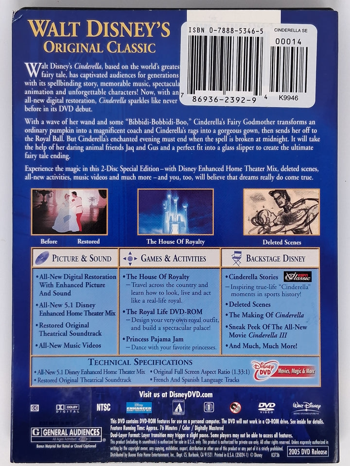 DVD - Cinderella (Walt Disney's)