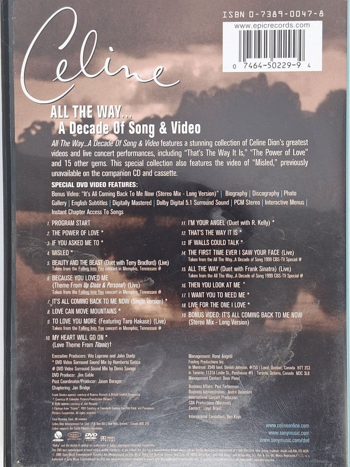 DVD - Celine - All The Way...A Decade of Song & Video