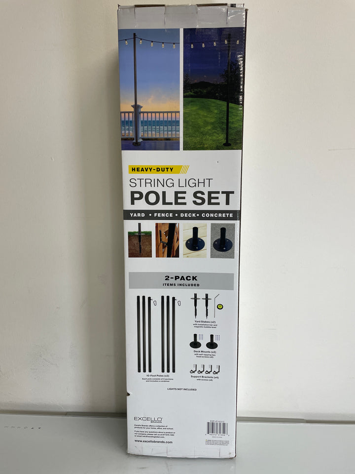 10 ft. String Light Pole Set, 2-pack