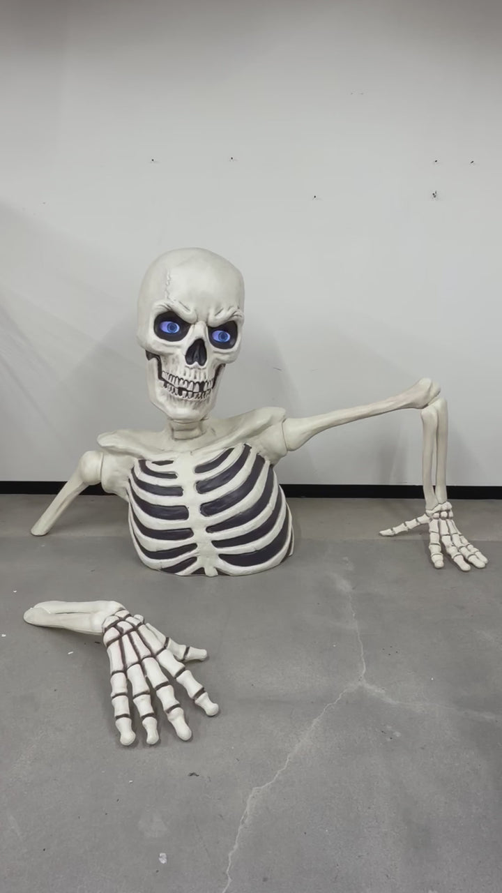 62” Giant Ground Breaking Skeleton with LCD Eyes & Sound