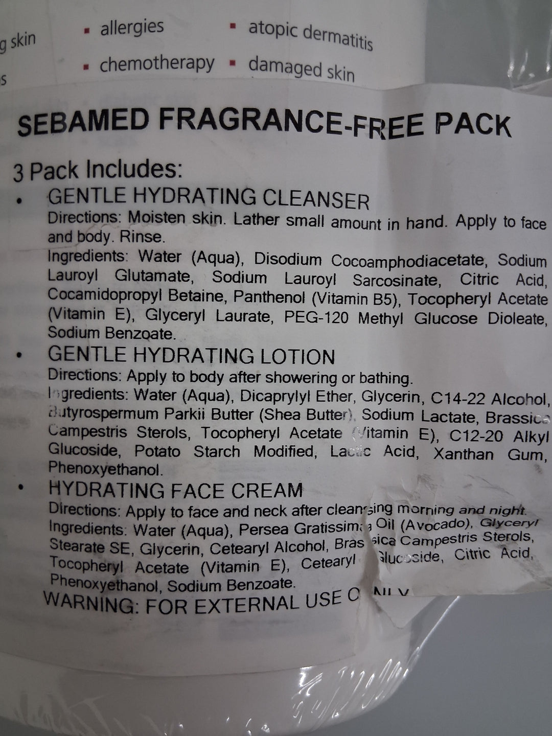 SebaMed - Gentle Hydrating Cleanser, Lotion and Face Cream