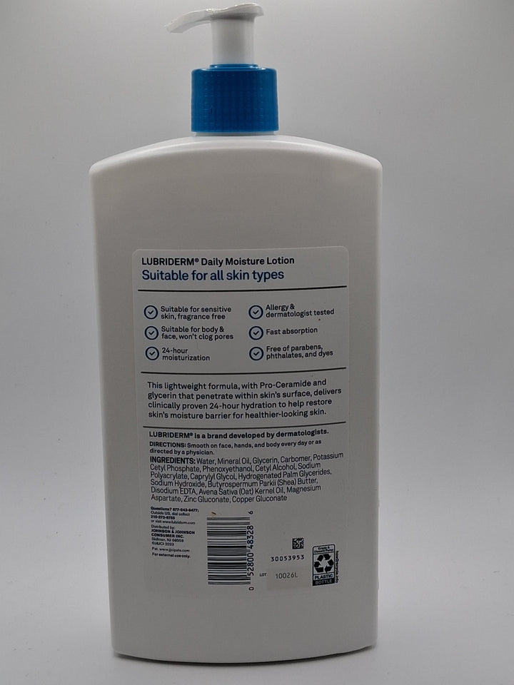 Lubriderm Daily Moisture Lotion, Fragrance Free 24 fl oz