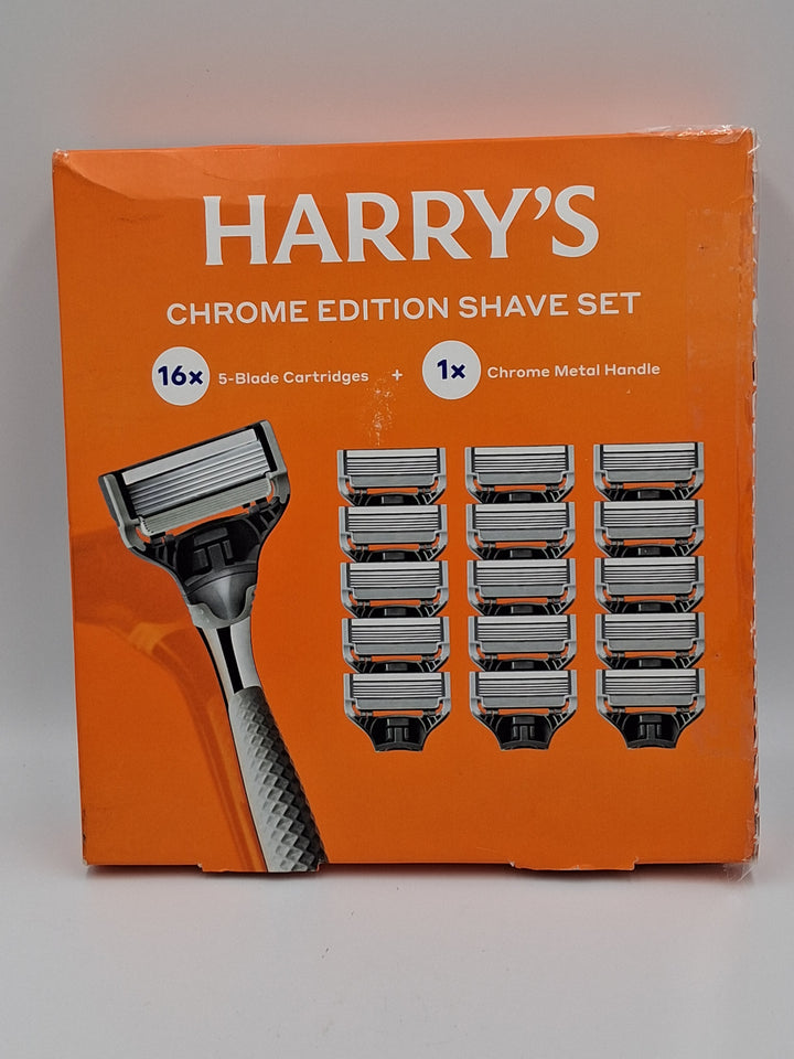 Harry's Chrome Edition Shave Set, 16 Cartridges + 1 Handle