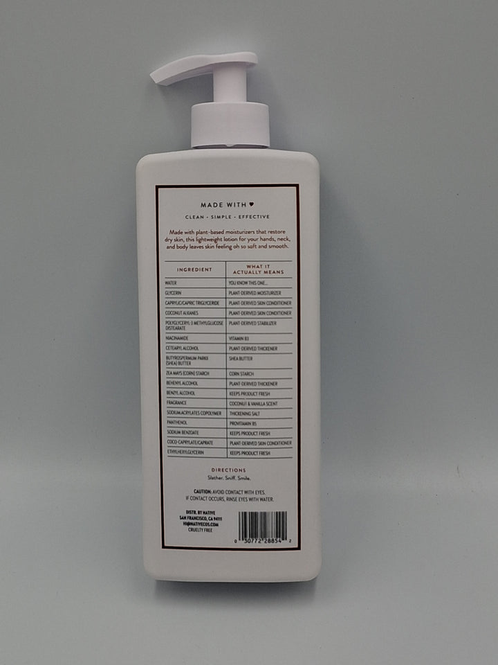 Native Moisturizing Lotion, Coconut & Vanilla, 23 fl oz