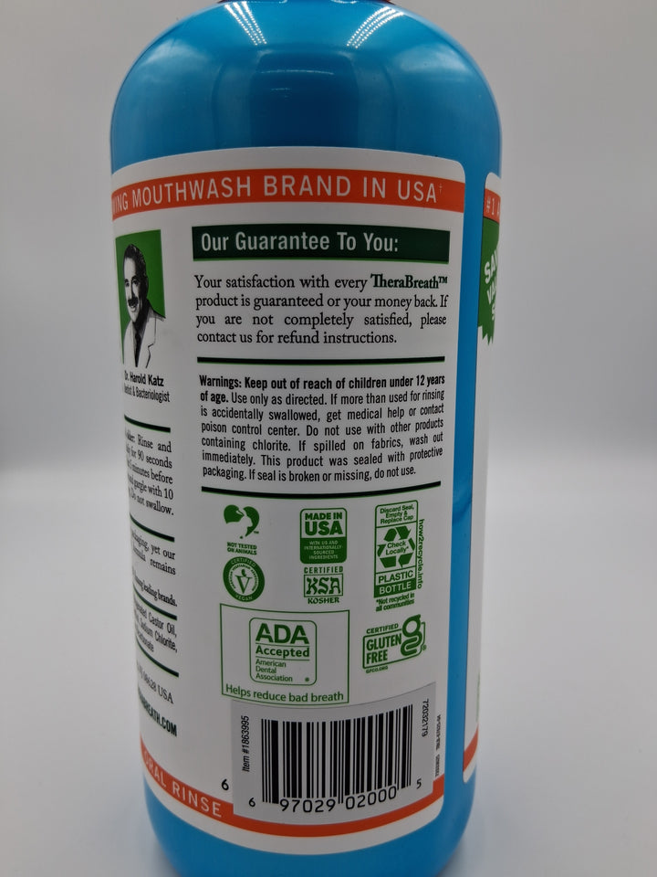 TheraBreath Icy Mint Oral Rinse, 33.8 fl oz