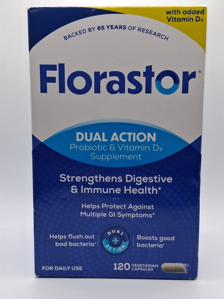 Florastor-Probiotic & Vitamin D3 Supplement (120 capsules)