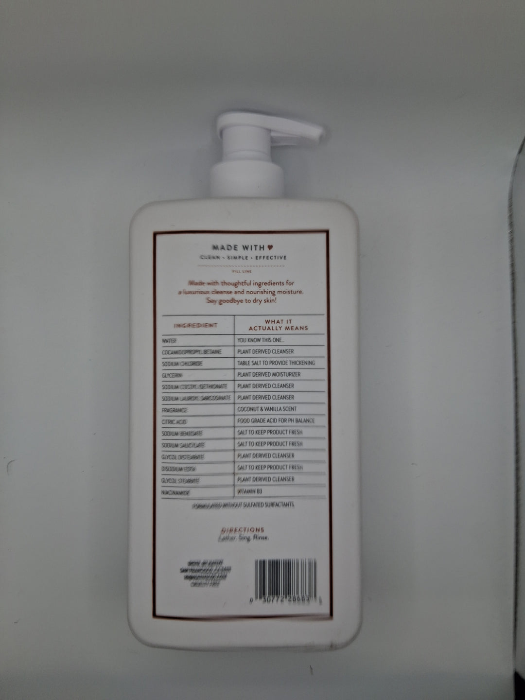 Native Body Wash Coconut & Vanilla, 34 fl oz
