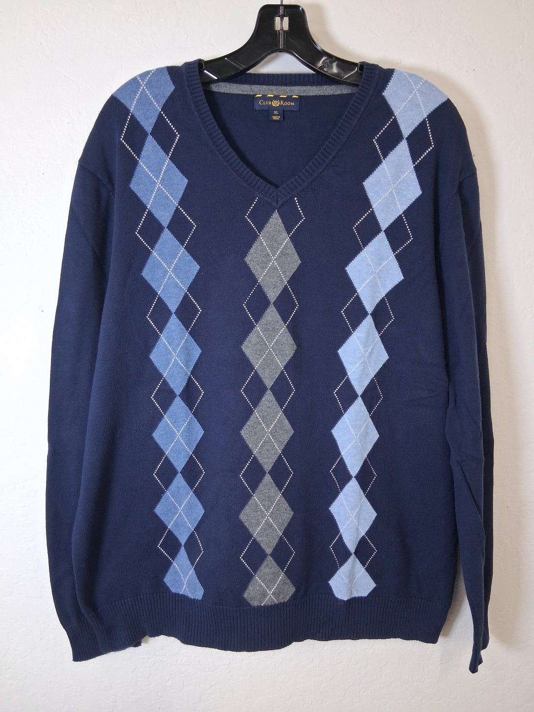 Club Room - XL Blue Argyle Sweater