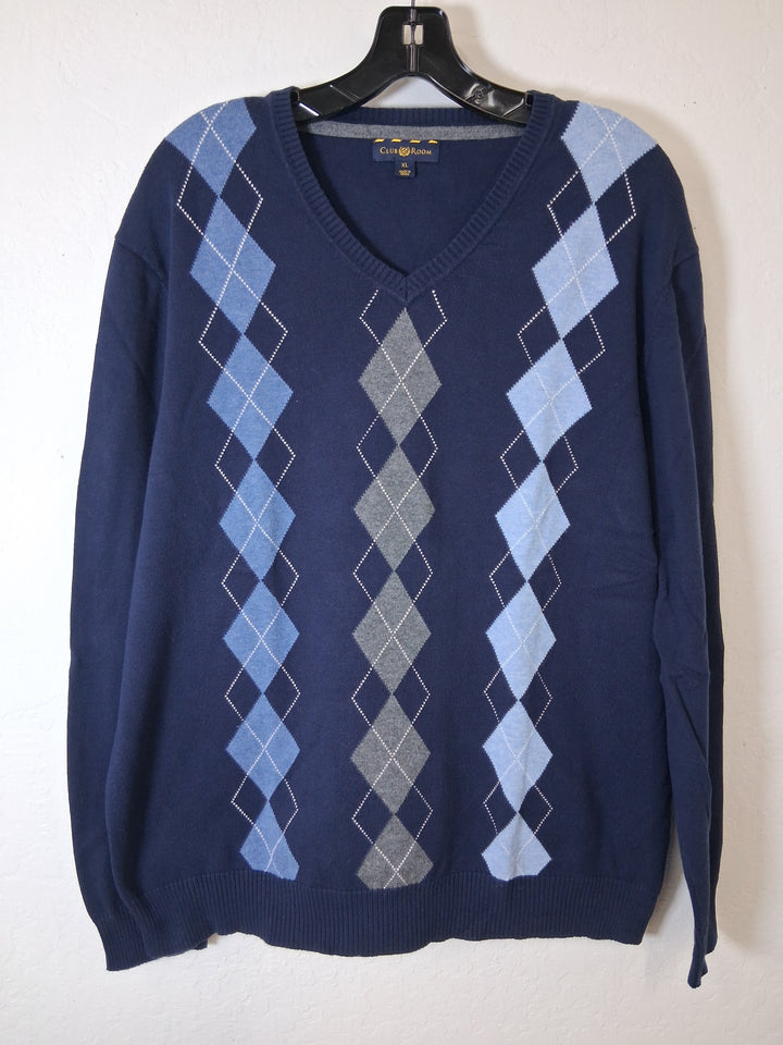Club Room - XL Blue Argyle Sweater