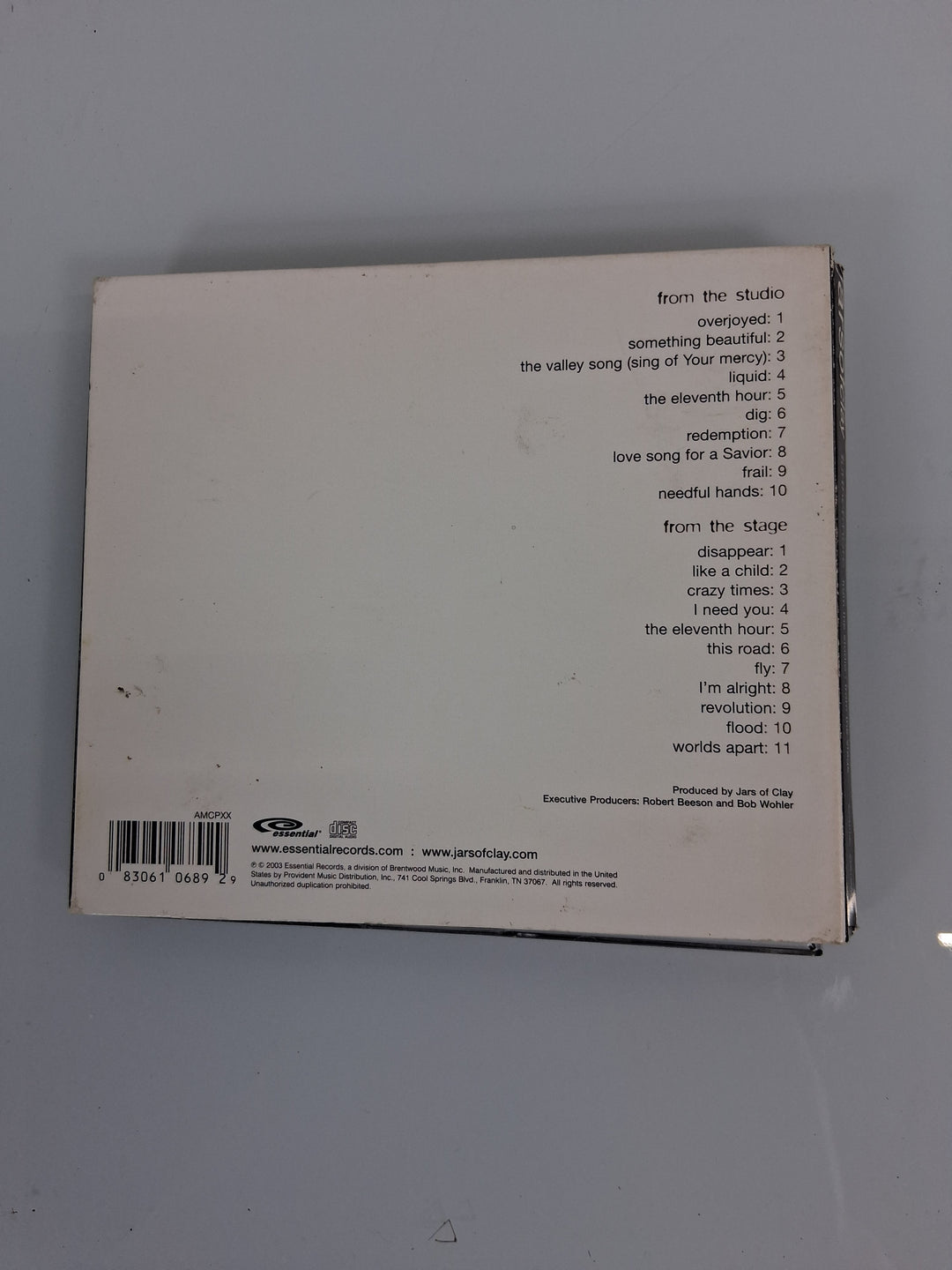 CD - Jars of Clay - Furthermore from the studio : from the stage