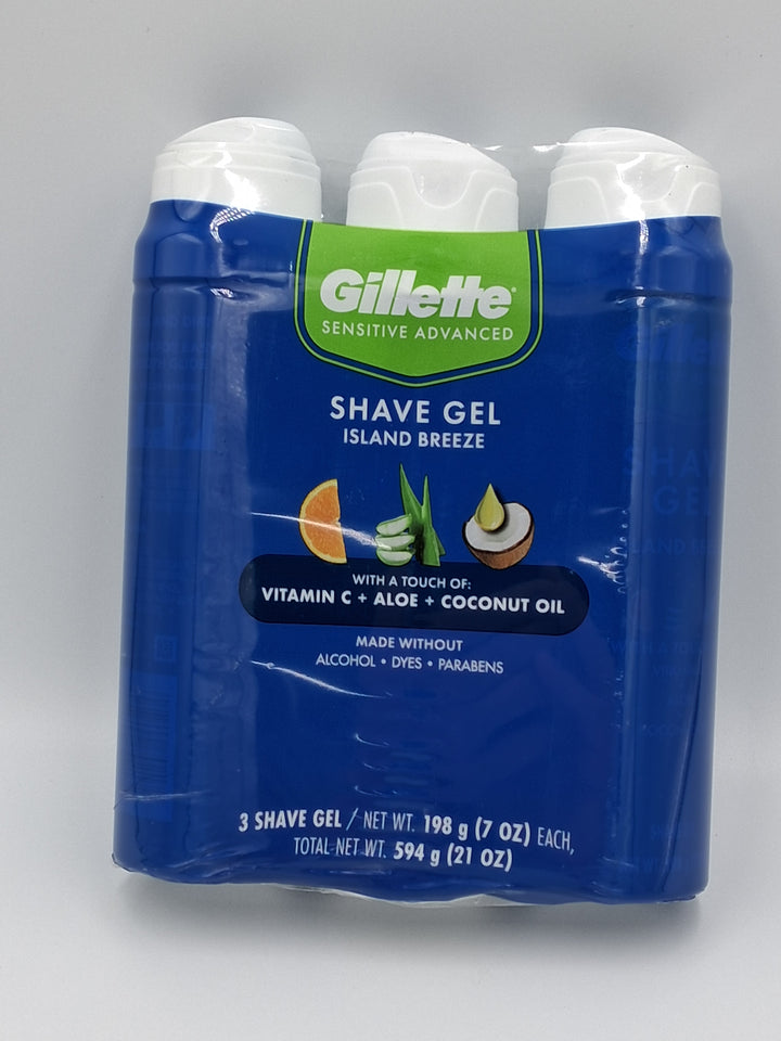 Gillette Shave Gel Island Breeze, 3 Pack