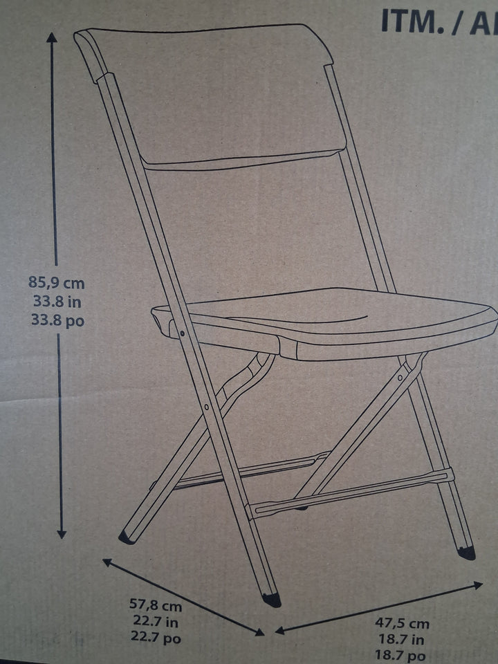 Lifetime- Commercial Folding Chair, 4-pack, Color: Almond