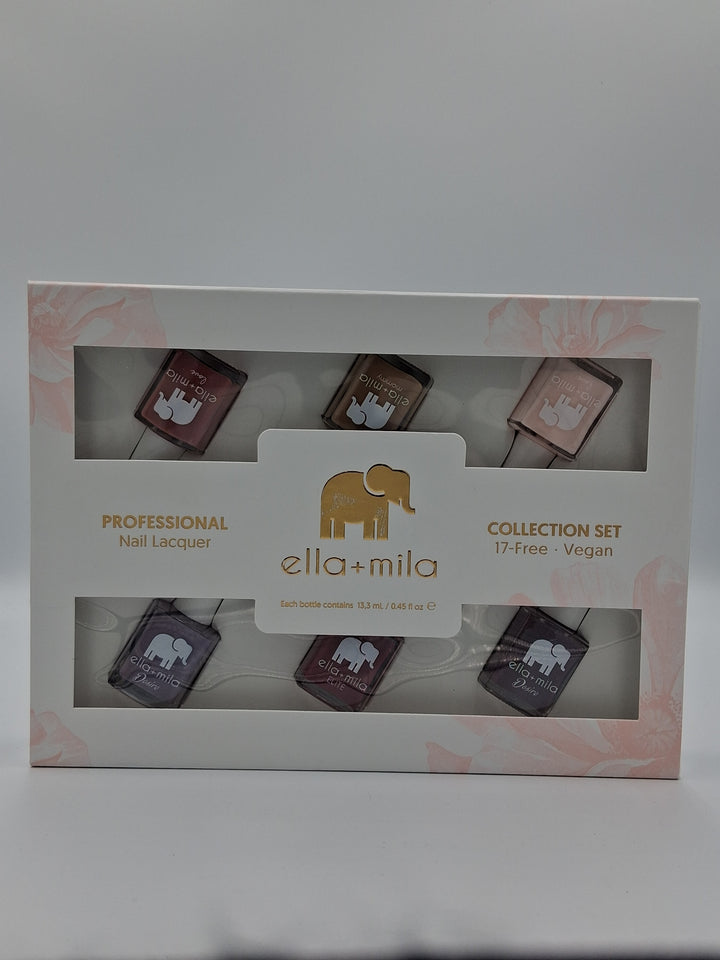 ella+mila Nail Lacquer Polish Collection, 6-piece set, 0.45 fl oz each