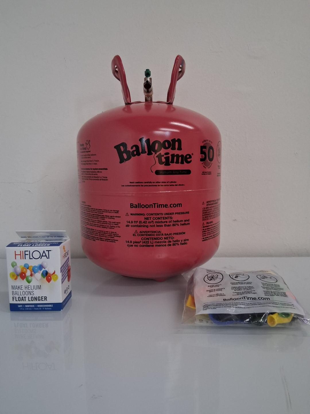 Balloon Time Jumbo Helium Tank Kit with Hi-Float