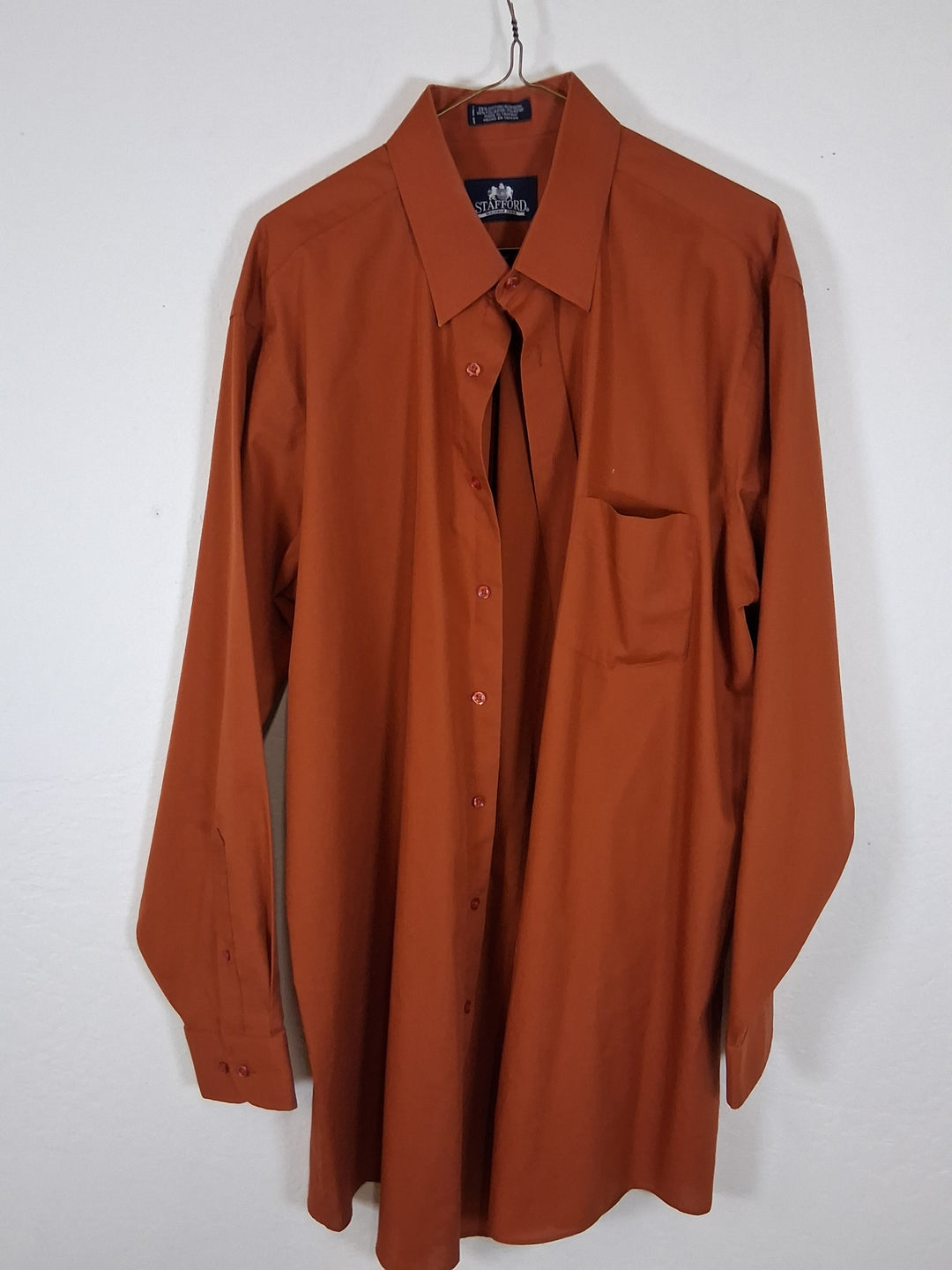 Stafford - Dress Shirt - Size: X-Tall fit 17, 35/36