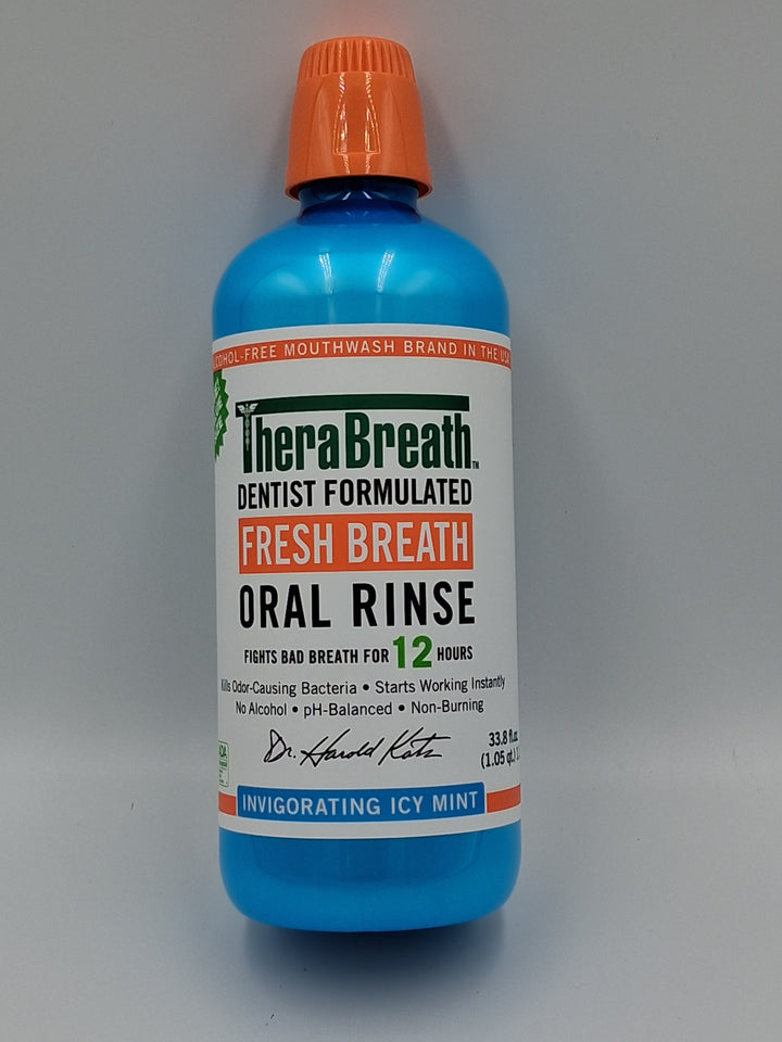 TheraBreath Icy Mint Oral Rinse, 33.8 fl oz